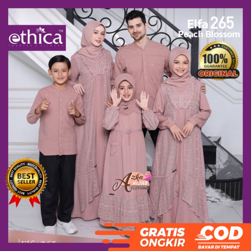 SARIMBIT ETHICA 2023 ELFA 265 PEACH BLOSSOM / BAJU COUPLE KELUARGA / BAJU MUSLIM COUPLE KELUARGA / B