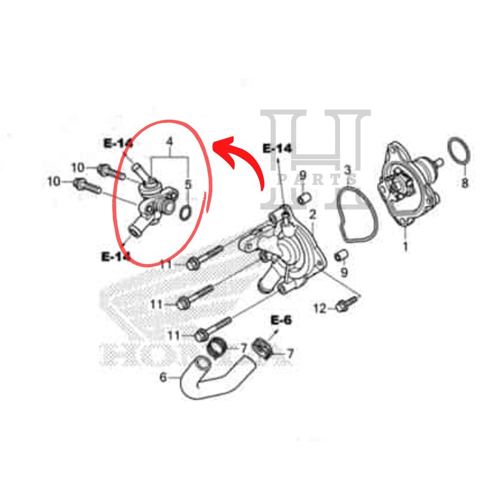 TERMOSTAT THERMOSTAT ASSY NEW ADV PCX VARIO 125 150 ES SH150I 19300-K59-A11 ASLI ORIGINAL AHM HGP HONDA