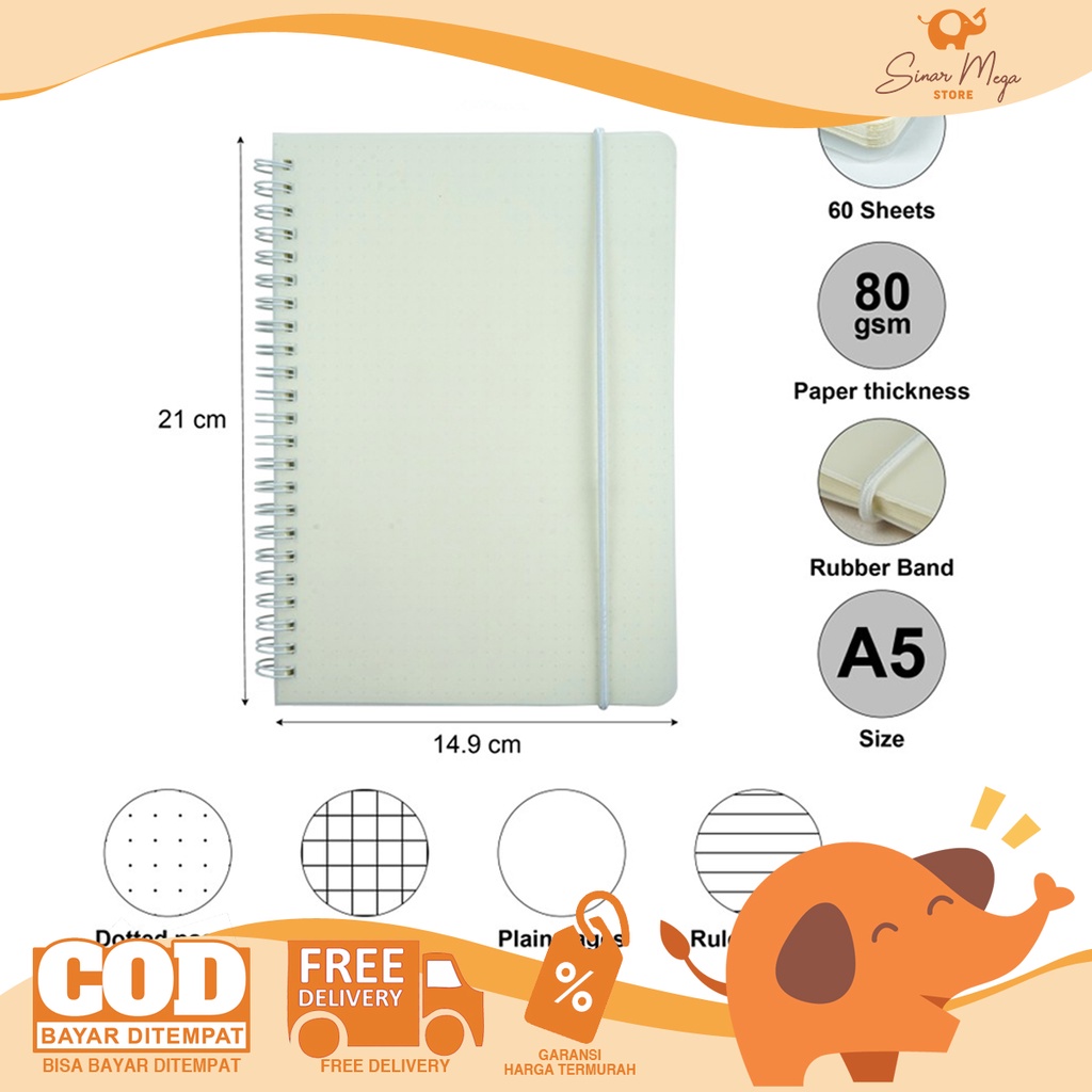

Joyko Loose Leaf Buku NOTEBOOK Spiral A5 60 Lembar NB-700 (Dotted, Grid, Plain) Catatan Lucu Unik