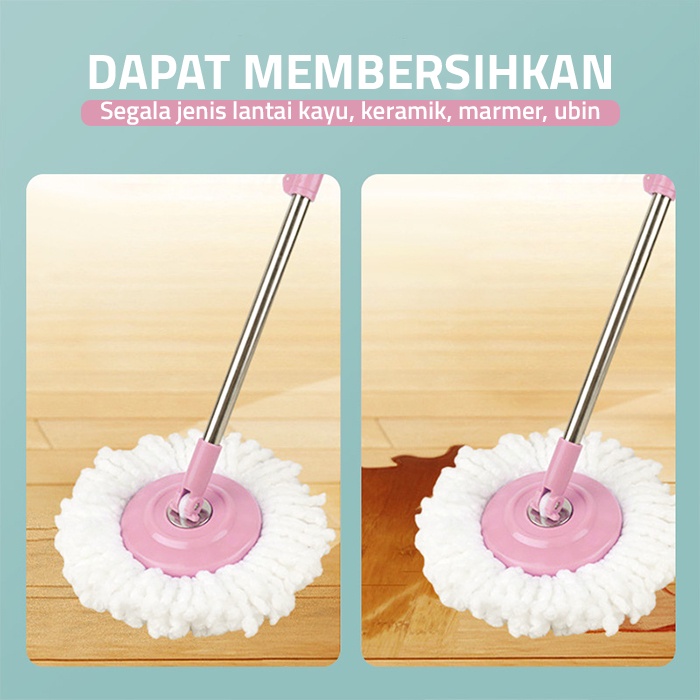 COD SHENAR Alat Pel Lantai Ember 2 in 1 Kain Fiber dengan Ember Spin Mop Mencuci dan Membilas Alat Pembersih Lantai