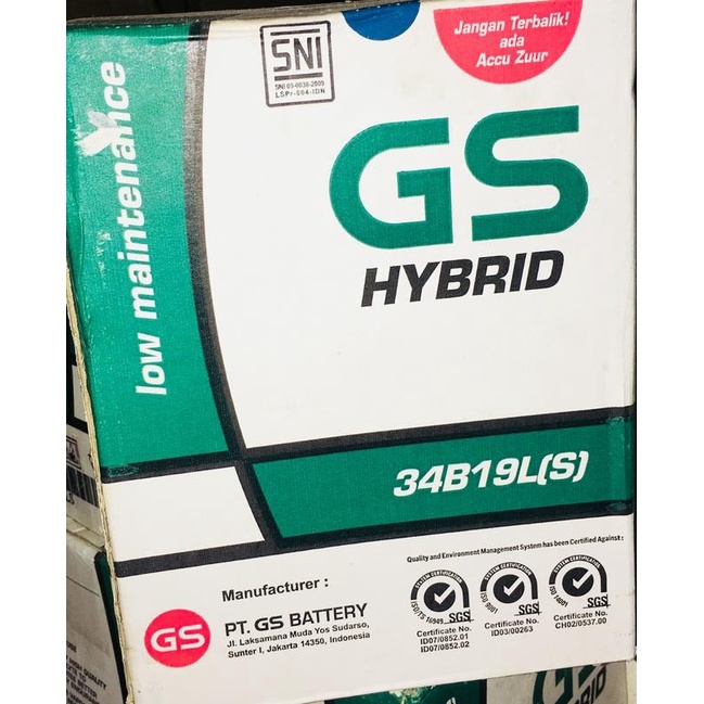 Accu Mobil Honda Brio GSHY 34B19LS 12V 34Ah HYBRID -61049