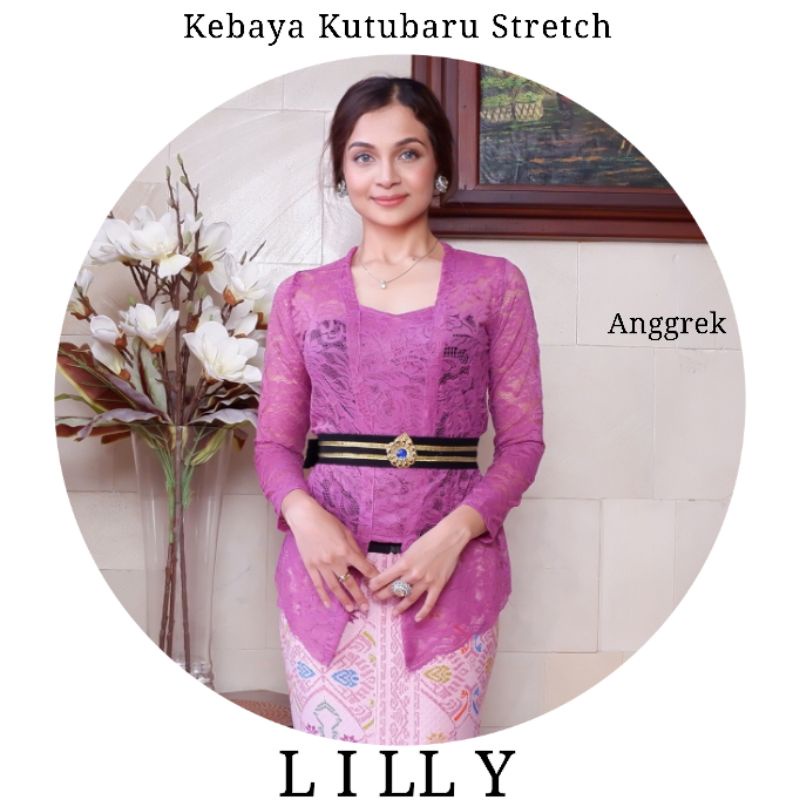 Atasan Kebaya Kutubaru Lengan Panjang Brokat Stretch Lilly