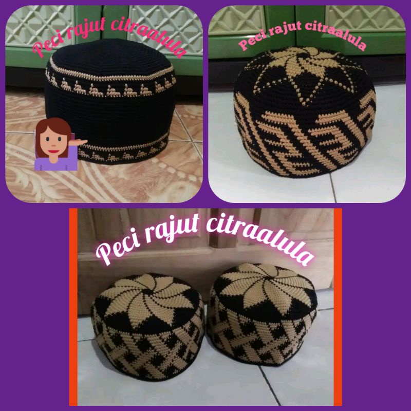 peci rajut handmade songkok dewasa kopyah rajut yaman