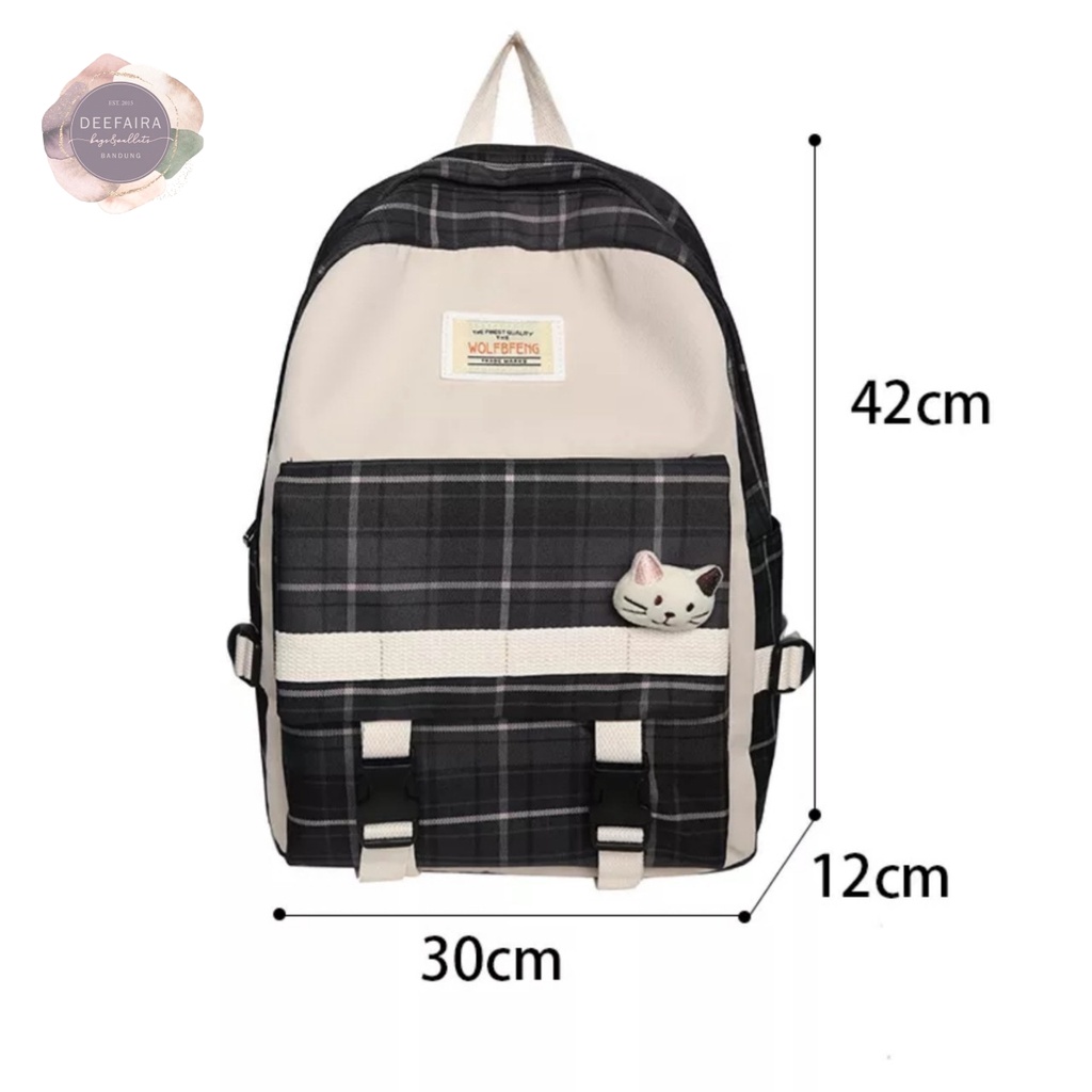 Tas Ransel Wanita Stylish K0rean Gratis Botol Minum Untuk Sekolah Sd Smp &amp; Sma