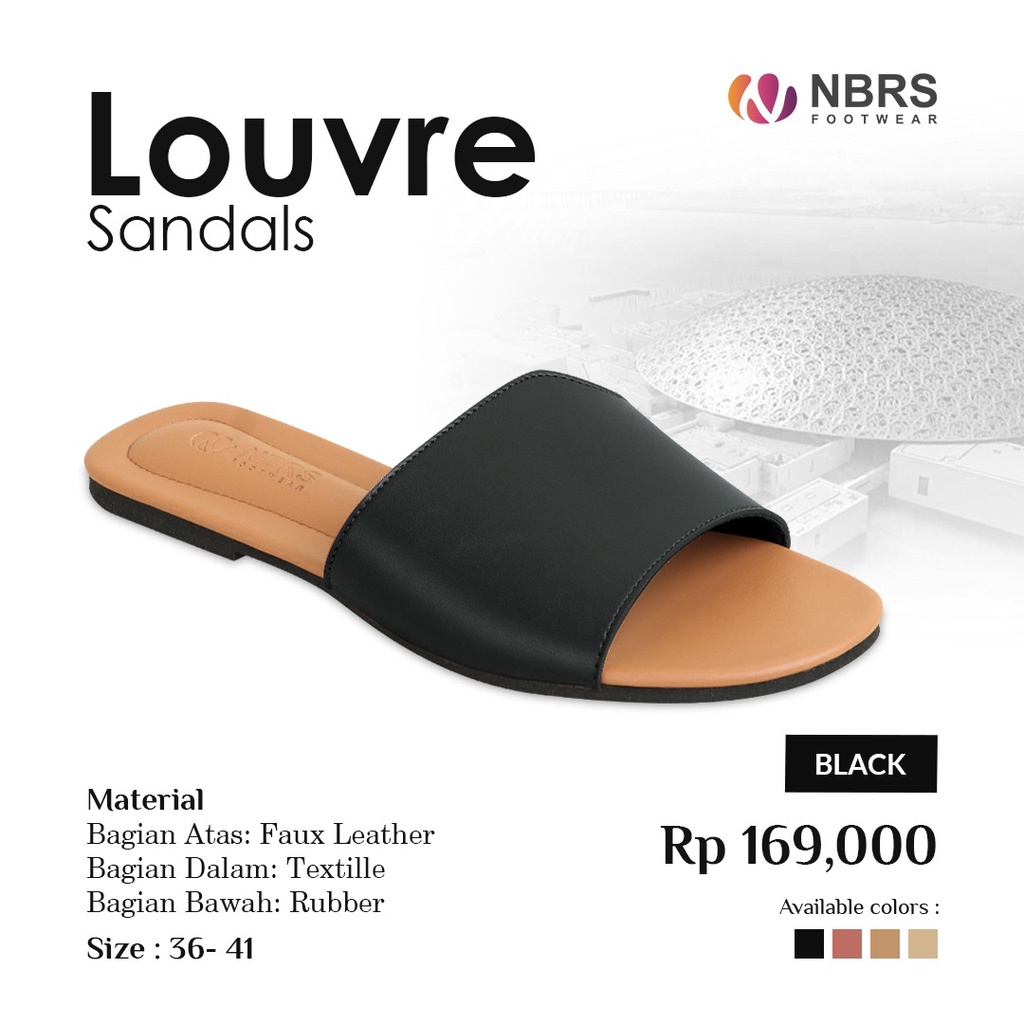 Nibras Footwear Sandal Louvre Wanita Casual Kekikinian Polos dan Santai