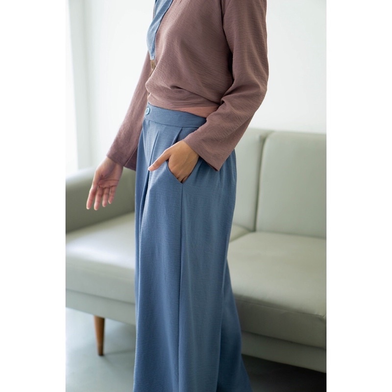 AUMONE Premium Crinkle Cullote - denim aumone project