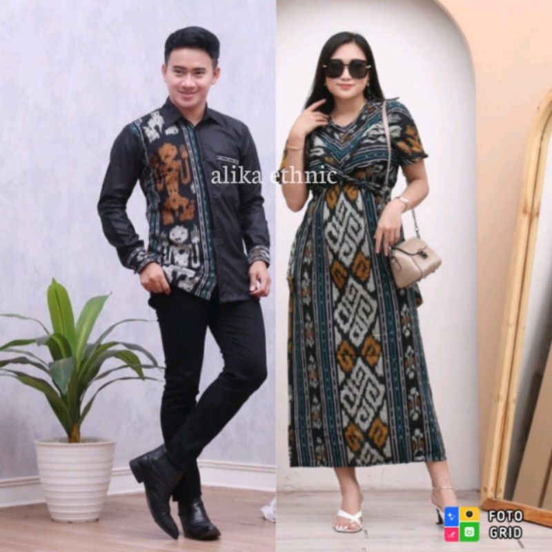 RAISA - CLARA DRESS TENUN JEPARA TORAJA LOMBOK PAPUA SET COUPLE SIERA BAJU COUPLE LENGAN PANJANG PEN