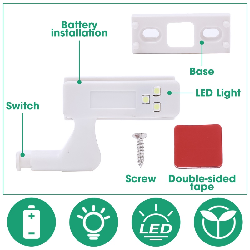 Lampu Lemari Induksi LED Tenaga Baterai Portable/Pemasangan Mudah Lampu Lemari Sangat Terang/Rumah Lampu Malam Mini Multifungsi