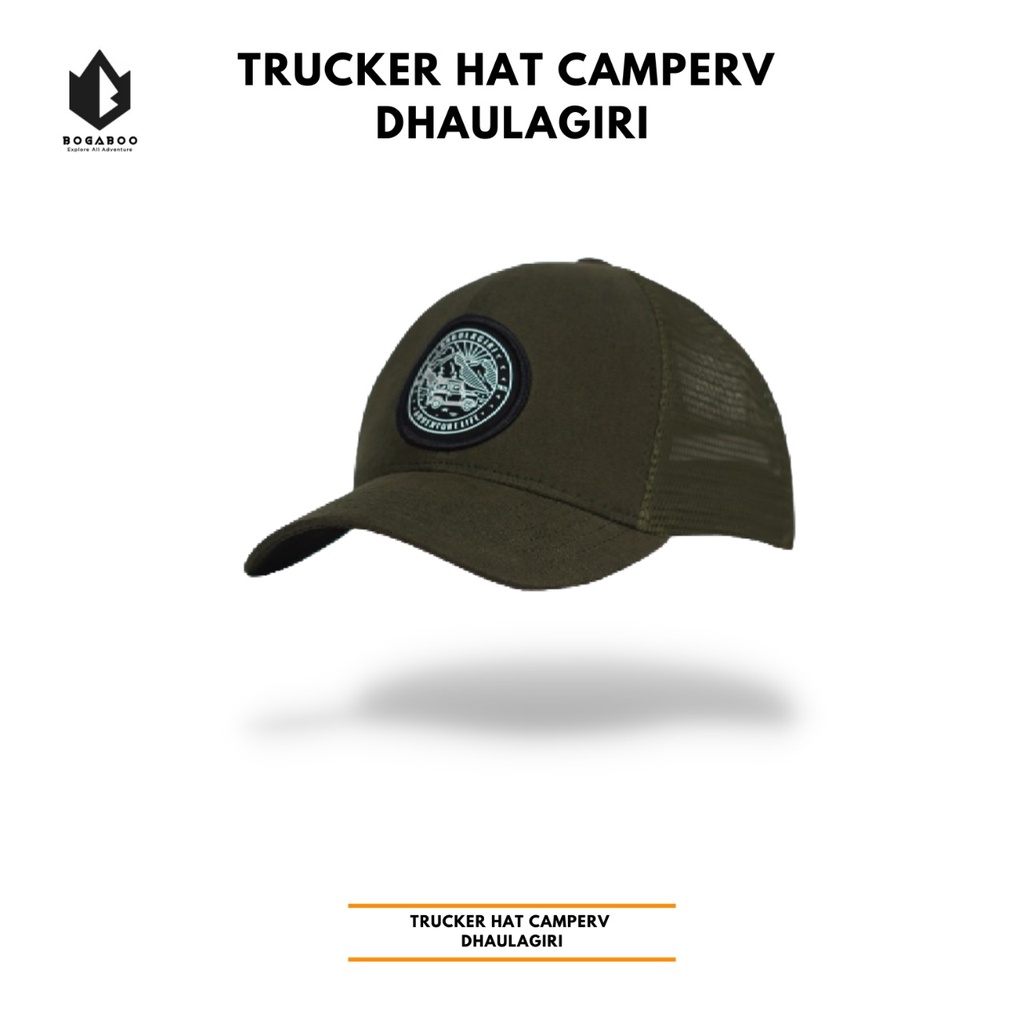 Topi Dhaulagiri - DHAULAGIRI TRUCKER HAT CAMPERV - Topi Baseball Trucker Pria - Topi Jaring Kombinasi - Topi Distro Outdoor