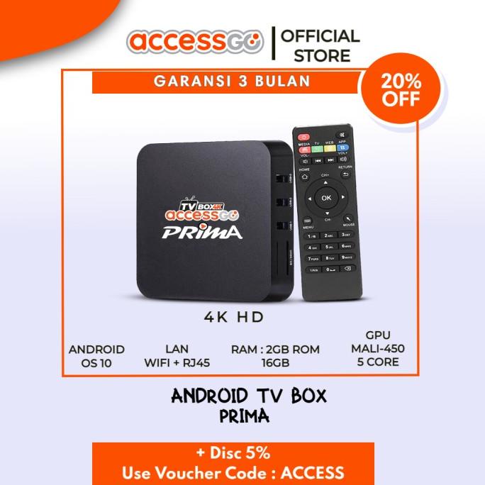 ANDROID TV BOX 4K ACCESSGO PRIMA RAM 2GB & ROM 16GB