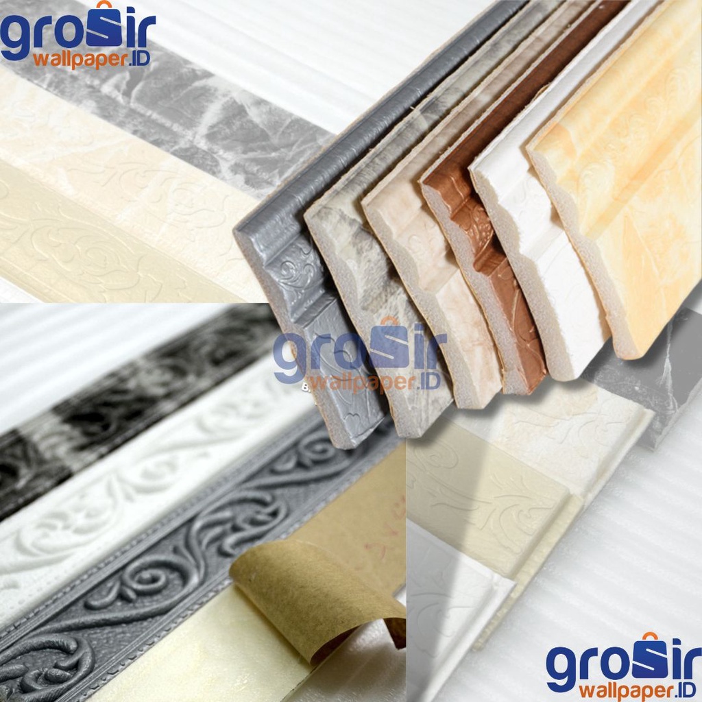 (COD) Termurah Wallpaper List Wallpaper Wallborder Foam 3D Wallpaper Dinding Lebar 10 Cm Premium High Quality