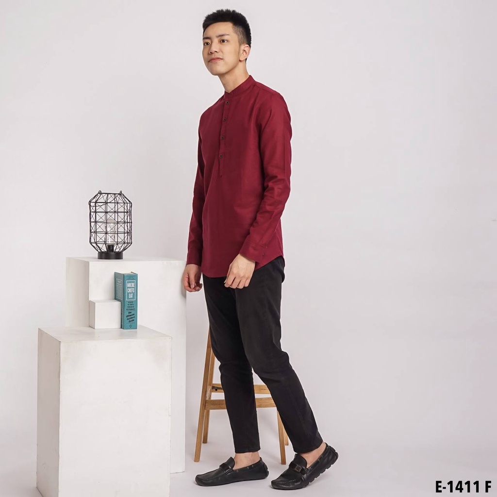 Baju Koko Pria Lengan Panjang Baju Muslim Pria Koko Dewasa Kemko Putih Polos