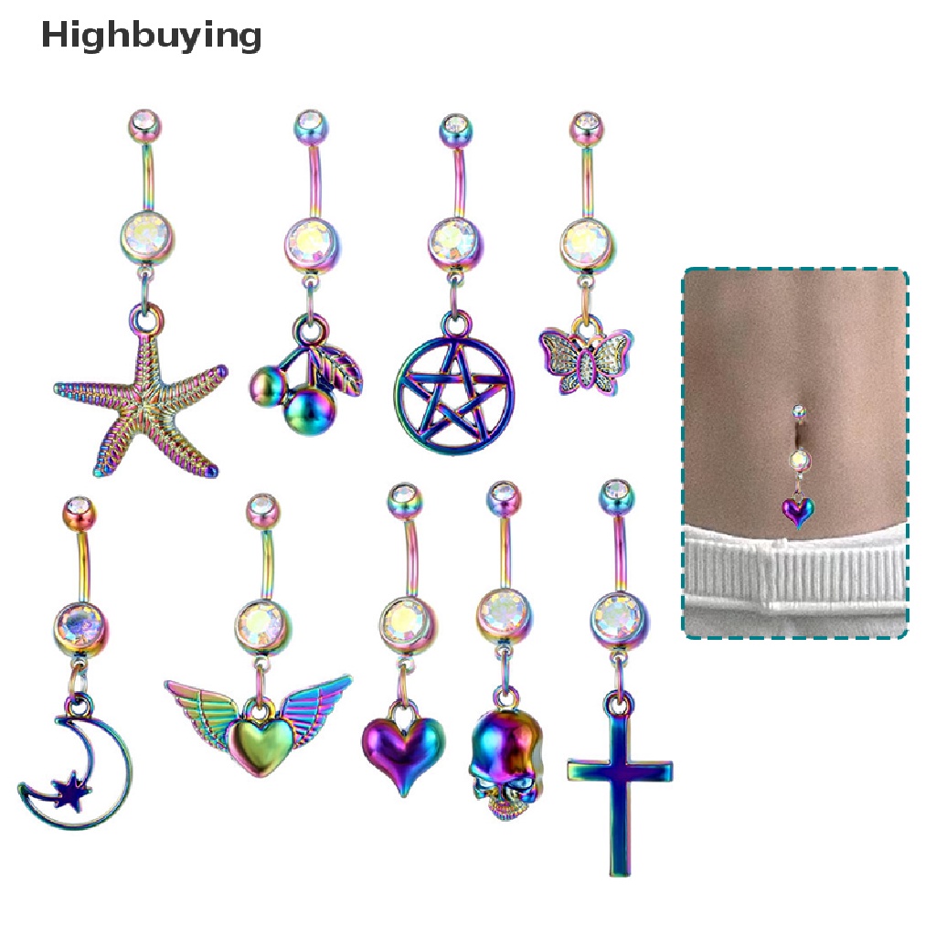 Hbid Surgical Steel Belly Button Ring Fashion Heart Belly Jewelry Cincin Pusar Bintang Laut Cincin Pusar Perhiasan Pusar Hadiah Grilfriend Glory