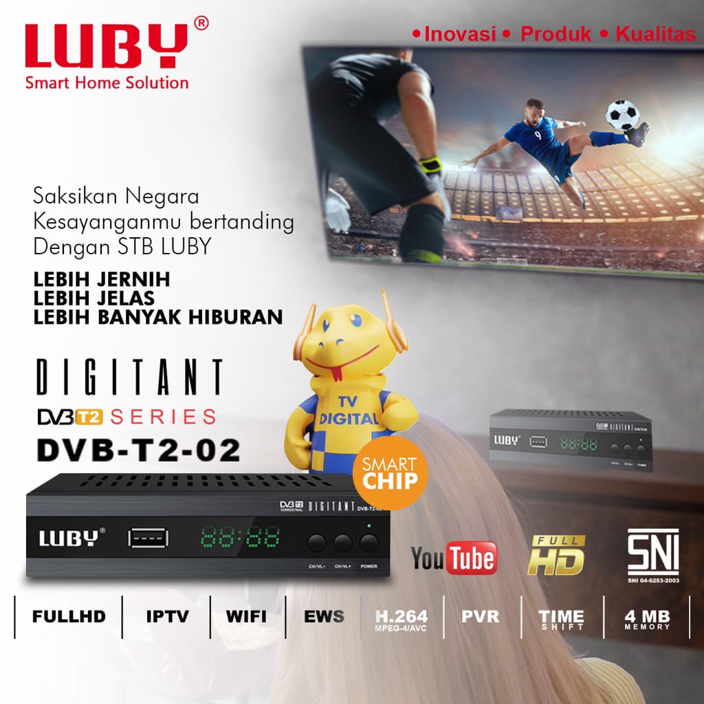 Set Top Box Penerima Siaran TV Digital + Smart Chip +HDMI USB ( WIFI)
