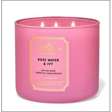 Bath & Body Works (BBW) 3-Wicks Candle "Rose Water & Ivy"