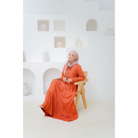 GlizHijab | Aurel Dress | Kondangan Series Baju Lebaran Fashion Muslim Dress Simple Elegant Gamis Kekinian Set OOTD Hijab Basic Dress Hijab-1