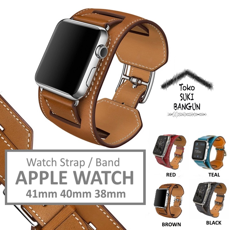 Strap Apple Watch Series 8 7 6 5 4 3 2 1 41mm 40mm 38mm TALI JAM BUCKLE CUFF Leather