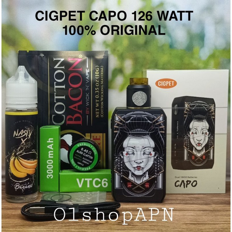 Elektronik viral ashap vhirall othentheek awto manwal kheboo shemoke NEW PROMO Cigpet Capo 126 Watt Original fullsetberkualitas