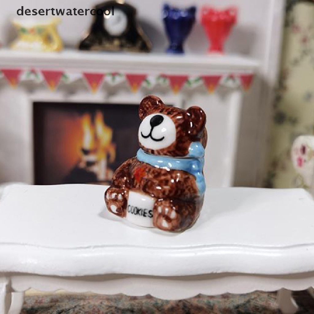 Deid1: 12rumah Boneka Miniatur Keramik Candy Jar Botol Permen Model Boneka Dekorasi Mainan Martijn