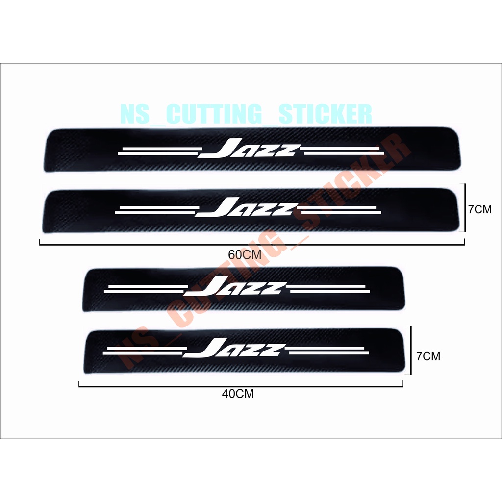 4 pcs sticker carbon stiker pelindung bawah pintu dan pijakan kaki mobil honda jazz sport all mobil 