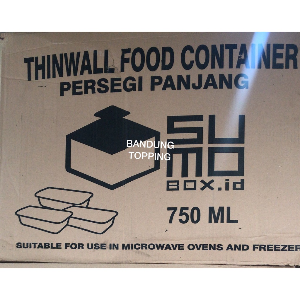 Thinwall Persegi Panjang / Food Container 500ml/750ml/1000ml