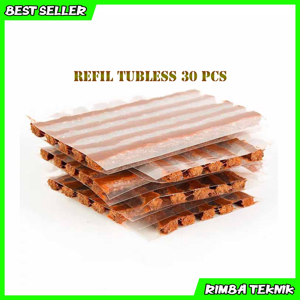 Yukido Karet tambal ban tubles 30pcs refill tambal ban tubless matsu cacing tempel ban duples tuples tupeles tubeless tire seal string tape termurah