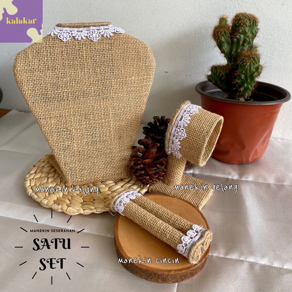 SET MANEKIN PERHIASAN GELANG, KALUNG, CINCIN, HANTARAN LAMARAN TUNANGAN