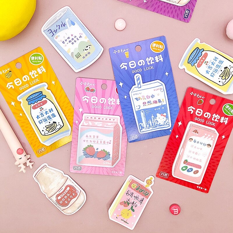 

[ALPHACA] Sticky Notes Korea Drink Juice Lucu Note Memo Tempel