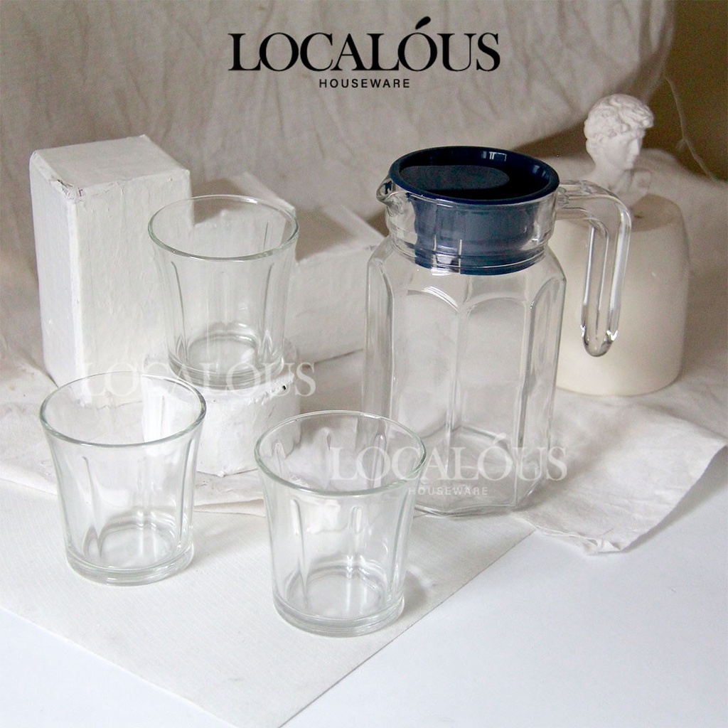 4 in 1 Pitcher Drink Set Kimglass | Tea Set Kado Gelas Teko Kaca - Andria