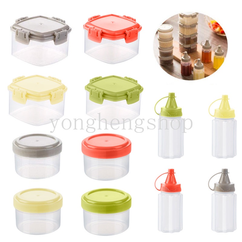 4pcs / set Botol Dispenser Saus / Bumbu / Garam / Kecap / Salad / Bento Mini Portable Untuk Anak