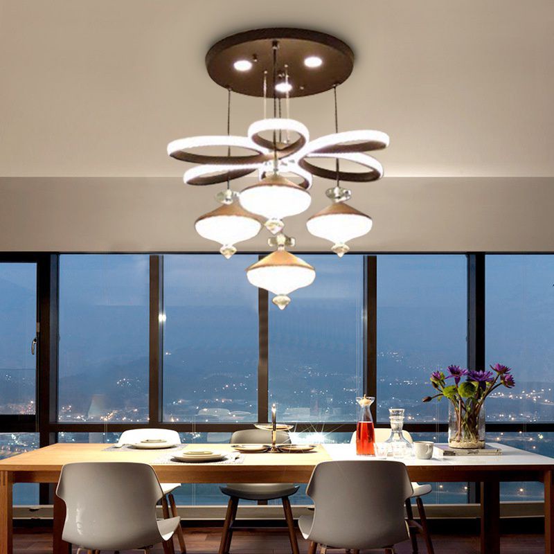 FREE ONGKIR TERMURAH LAMPU GANTUNG KRISTAL EMPAT KEPALA/LAMPU RUMAH RUANG TAMU MODERN MINIMALIS KACA