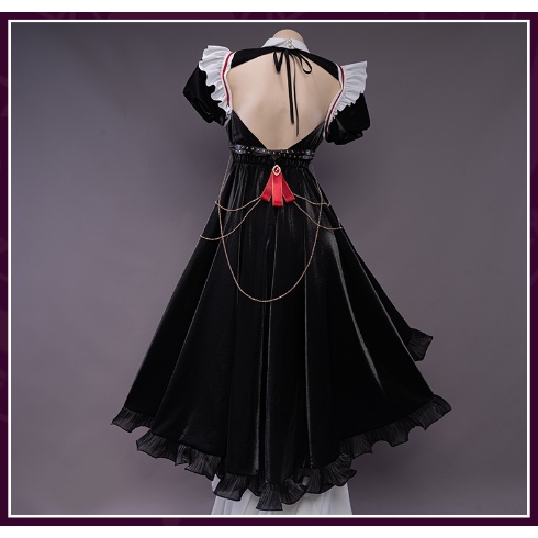 UWOWO Rosaria Cosplay Maid Costume Game Genshin Impact Fanart Maid Ver Dress Halloween Christmas Costume Role Play