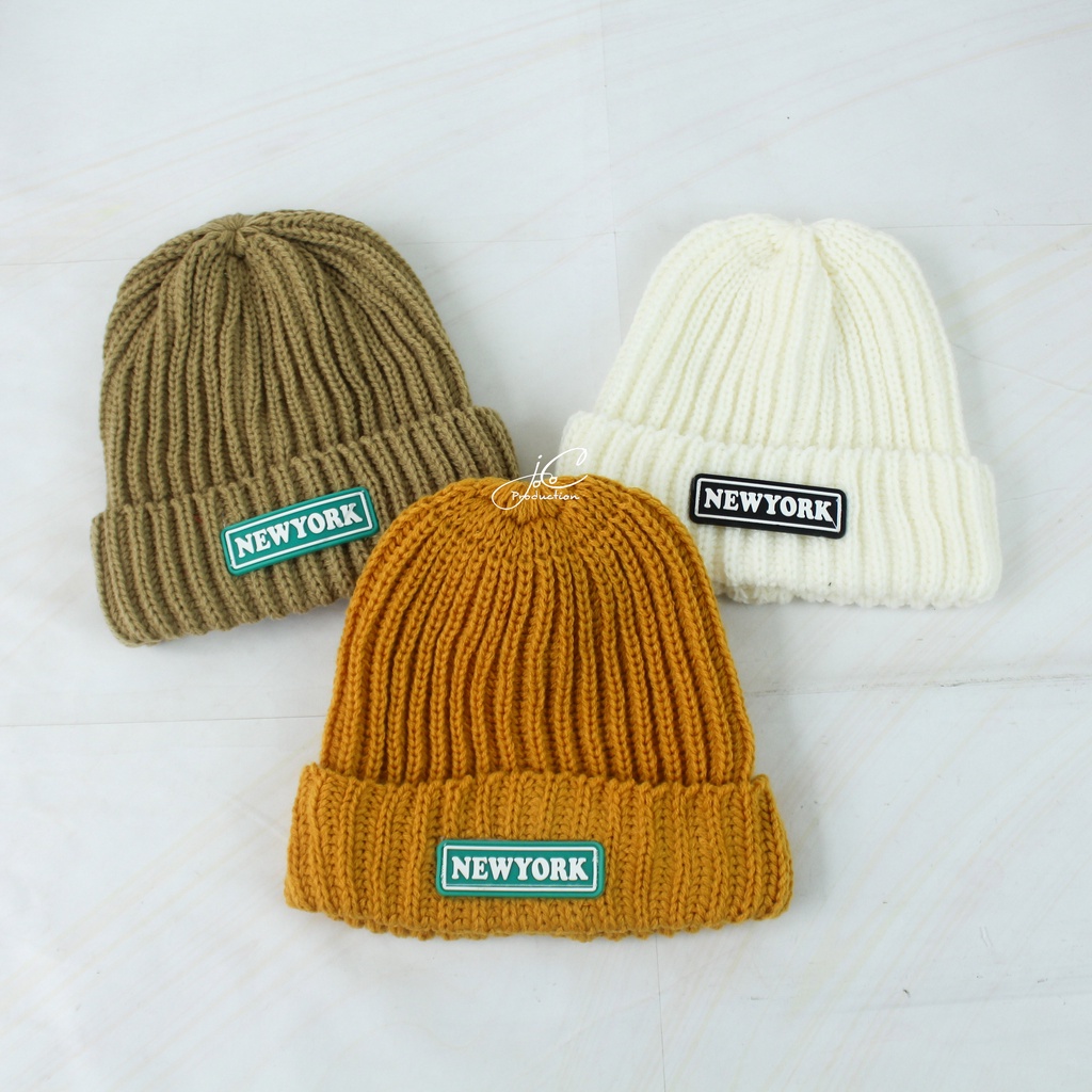Jocoporduction - Topi Anak Rajut Kupluk Batita Premium Rubber New York
