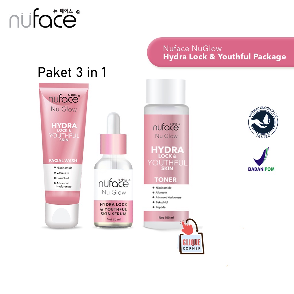 Nuface Paket Anti Aging Nu Glow Hydra Lock &amp; Youthful Package