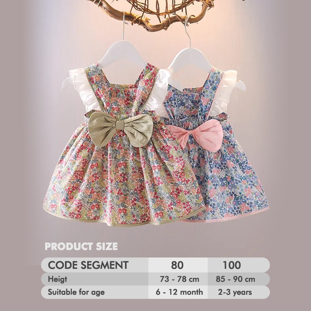 Dress Pesta Casual Anak Perempuan DRI-108 Cewek Import Premium Setelan Baju Rok Impor Bayi Balita Perempuan 6 Bulan - 5 Tahun Baju Anak Perempuan Baju Bayi Perempuan