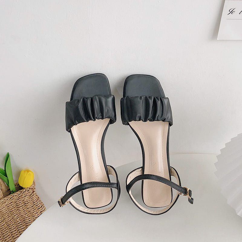 TmO - 8.8 Sale High Heels wanita Aiswa KT01 Heels kerut/sandal wanita hak tahu kerut tinggi 5cm bisa cod kekinian termurah
