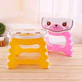 Kursi Lipat Mini Plastik Anak Serbaguna Foldable Chair Portable Kartun