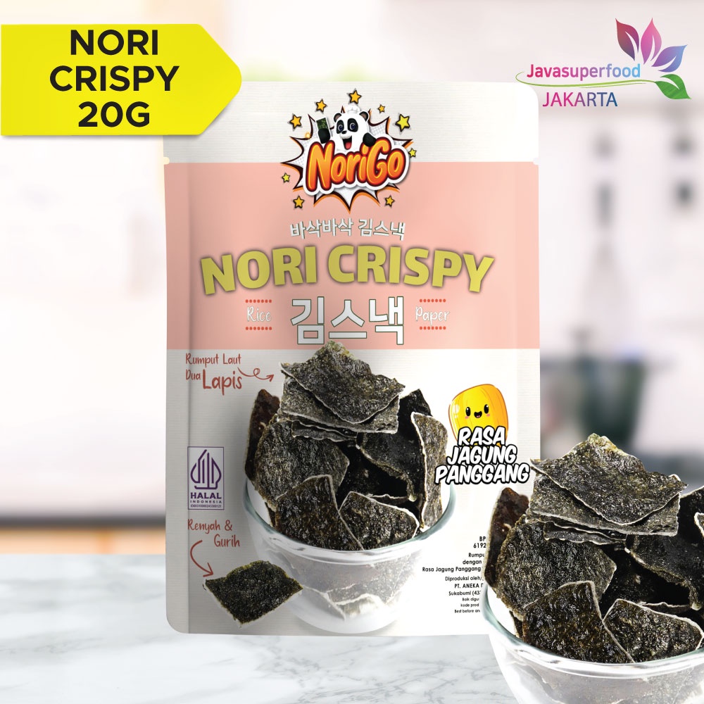 [BELI 3 GRATIS 1] Norigo / Nori Crispy Seaweed Snack 20g Rumput Laut Halal Rasa Jagung Panggang