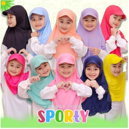 JILBAB TOPI SPORTY ANAK /JILTOP ANAK/ JILBAB TOPI ANAK / Jilbab Topi sporty SD / Jilbab Murah/IANAH