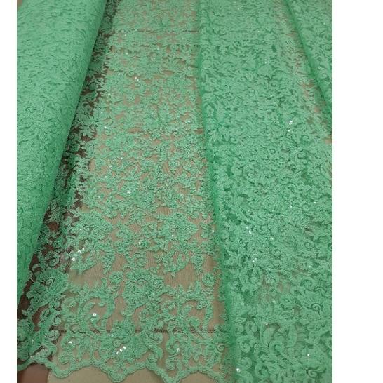 Limited | KSH|Kain PRADA payet  (BROKAT OKKI) import garment LIMITED design dan stok / bahan brokat 