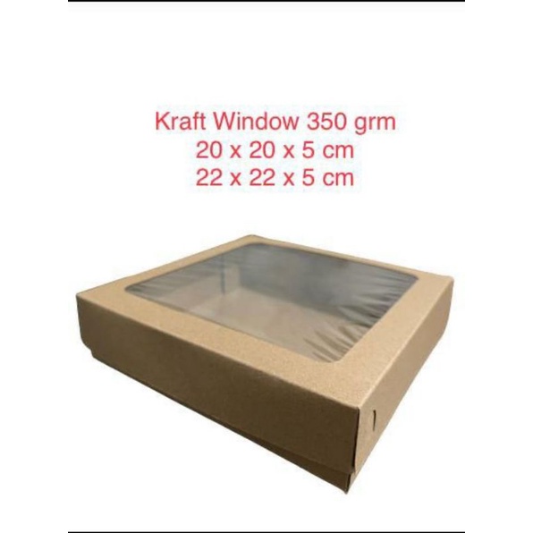 LAMINASI Box Kraft Window Kotak Nasi Roti Hampers WINDOW - WINDOW