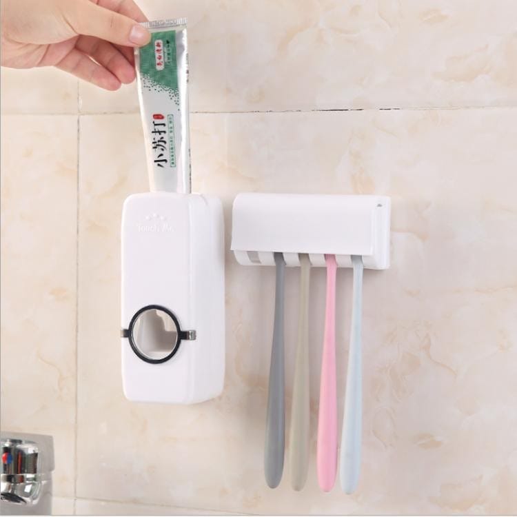 ACCFASHIONMURAH Dispenser Odol Tempat Sikat Gigi Set Rak Kamar Mandi Toothpaste Penjepit Brush Holder Organizer