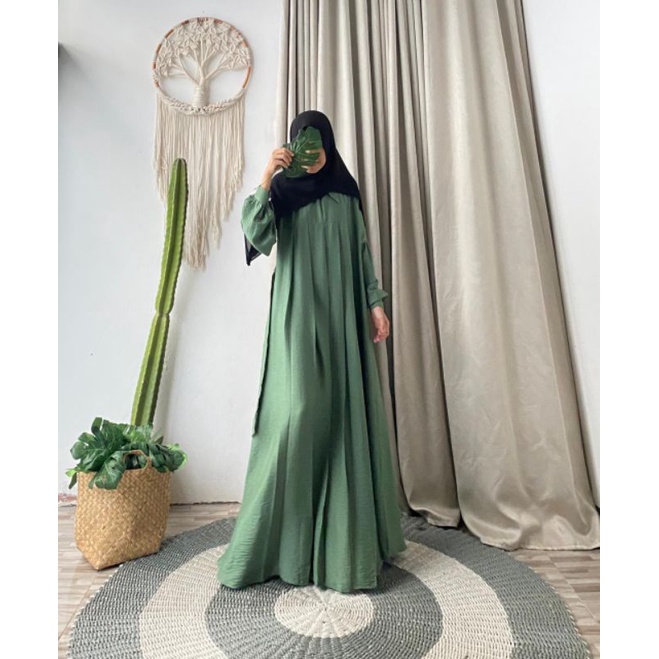 ALUNA Abaya || Abaya Polo Linen Premium Import Bigsize PB 140 cm