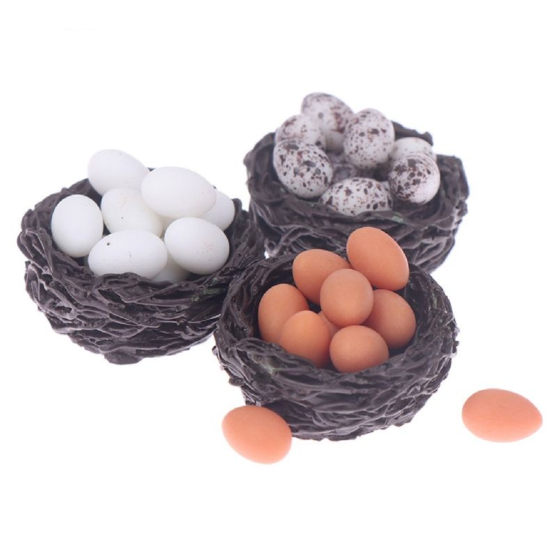 1pc Miniatur Sangkar Sarang Burung Ayam Ornamen Resin Figure Mainan Anak Kerajinan Maket DIY Prakary