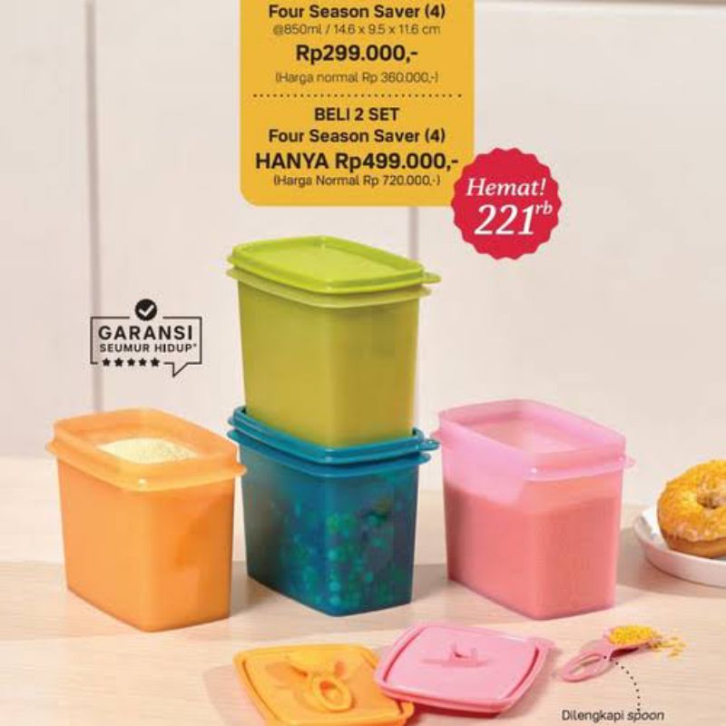 four season saver, tempat penyimpanan tupperware