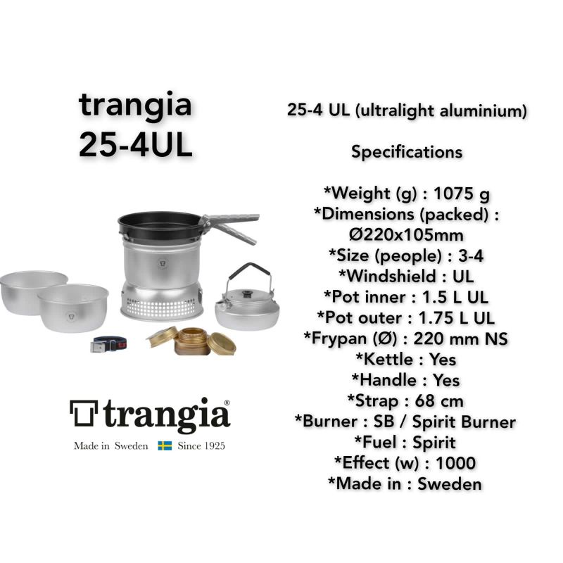 Kompor Trangia 25-4 UL TRANGIA 25-6 UL Cooking Set Swedia Alat Masak Camping Panci