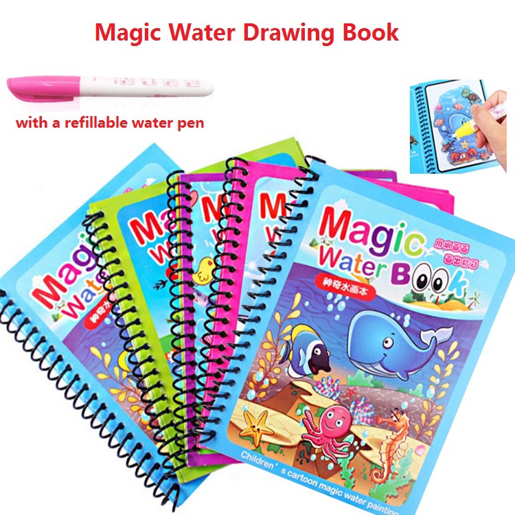 Magic Water Book Buku Mewarnai Anak Buku gambar ajaib Magic Pena Air