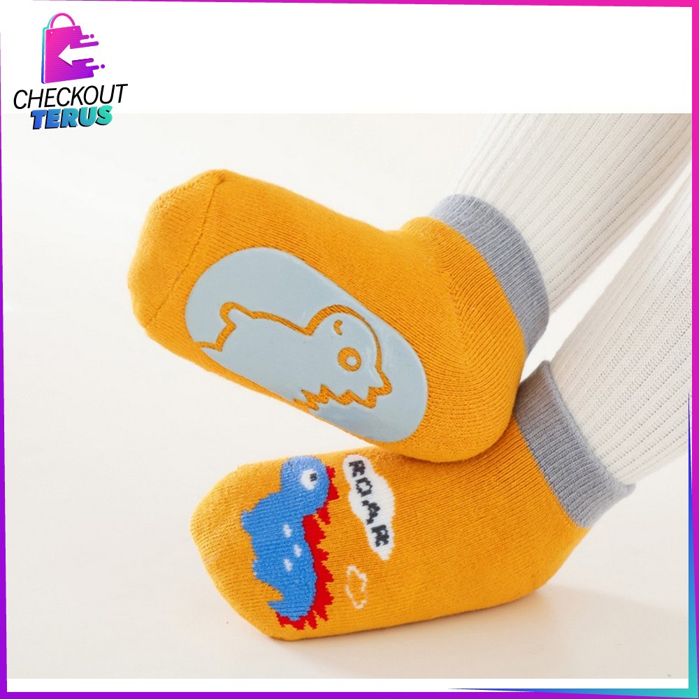 CT P543 Kaos Kaki Anak Bayi Antislip Unisex Model Animal Gambar Timbul Baby Socks Pendek Anak Laki Laki Perempuan Anti Licin