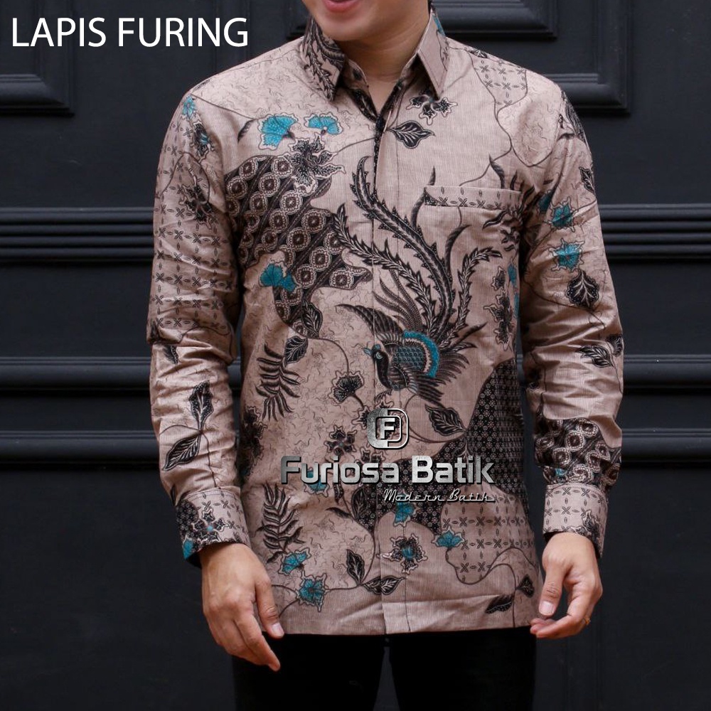 FURIOSA BATIK LAPIS FURING MERAKOREN Kemeja Batik Pria Full Furing Bahan Katun Halus Primisima