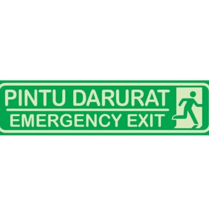 

STICKER SIGN PINTU DARURAT / EMERGENCY EXIT GLOW IN THE DARK / FOSFOR